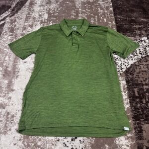 Merino Tech Polo Shirt Mens Green XL Merino Wool Outdoors Hiking Casual SS